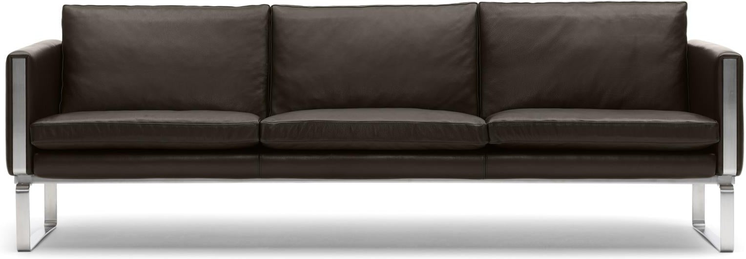 [product_category]-Carl Hansen Ch103 Sofa, Steel/Dark Brown Leather-Carl Hansen-ch103-thor306-stainlesssteel-CAR-1
