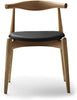 Carl Hansen CH20 albue stol, olieret eg/sort læder