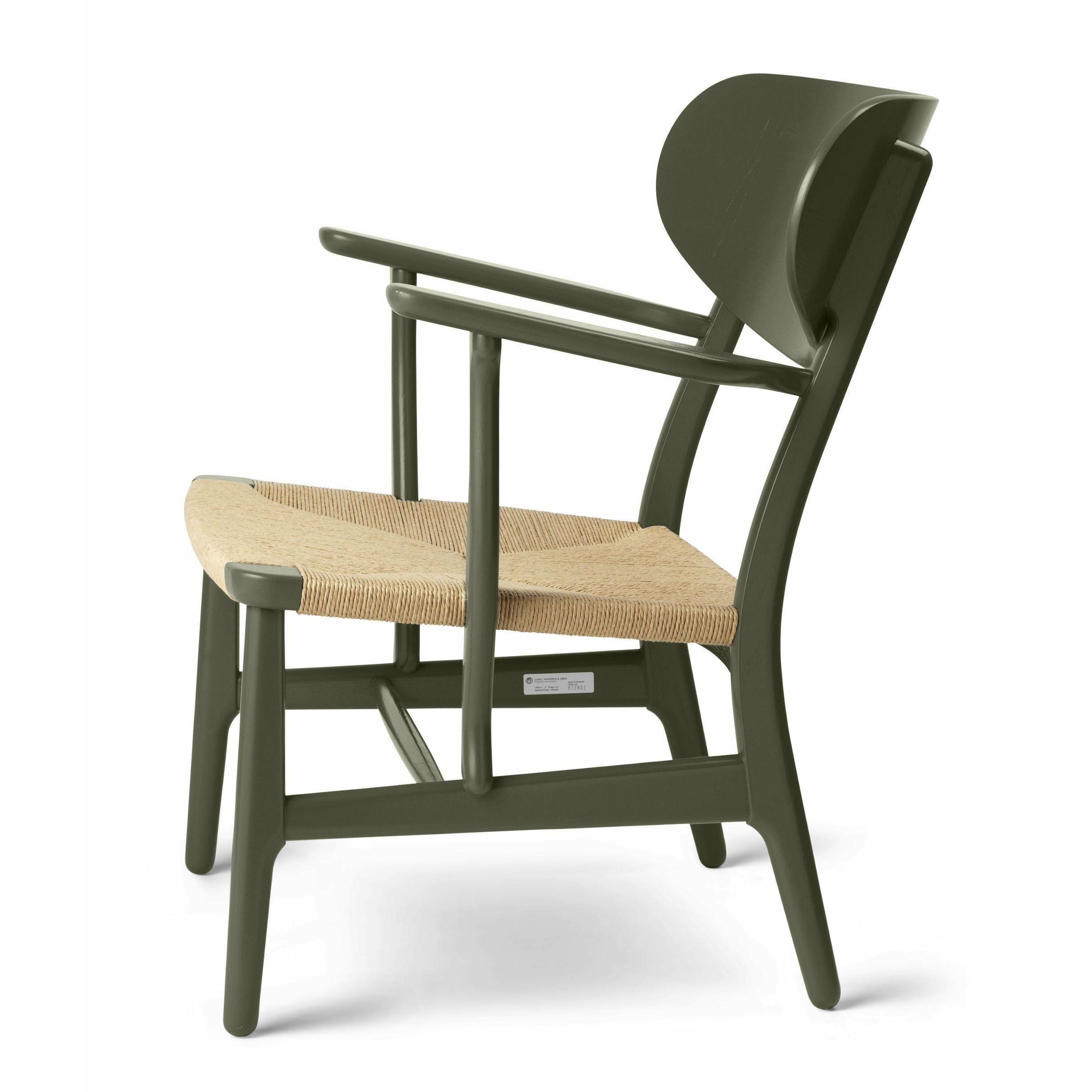 Carl Hansen CH22 Lounge stol eg, tanggrøn/naturlig ledning