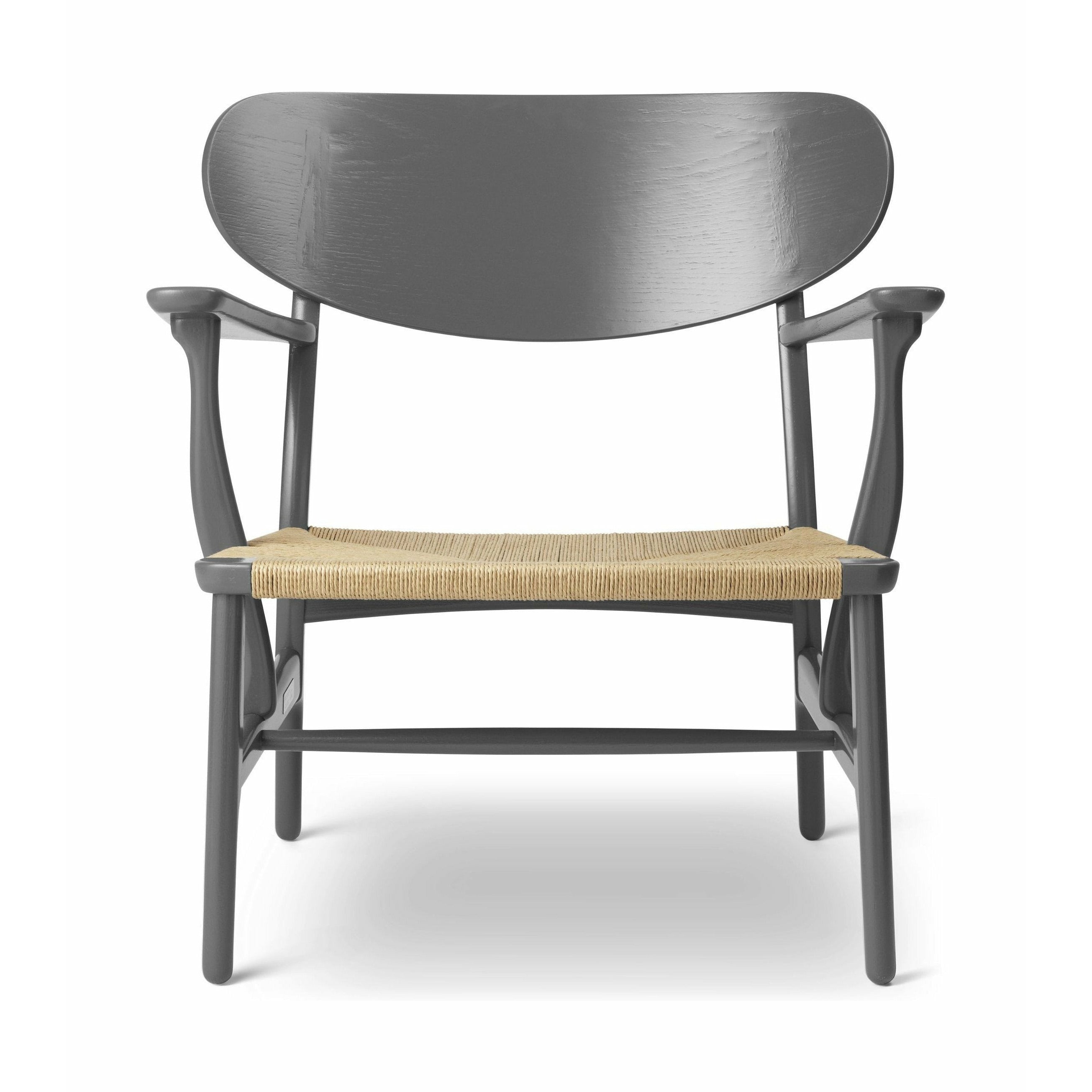 Carl Hansen CH22 Lounge stol eg, skiferbrun/naturlig kurv
