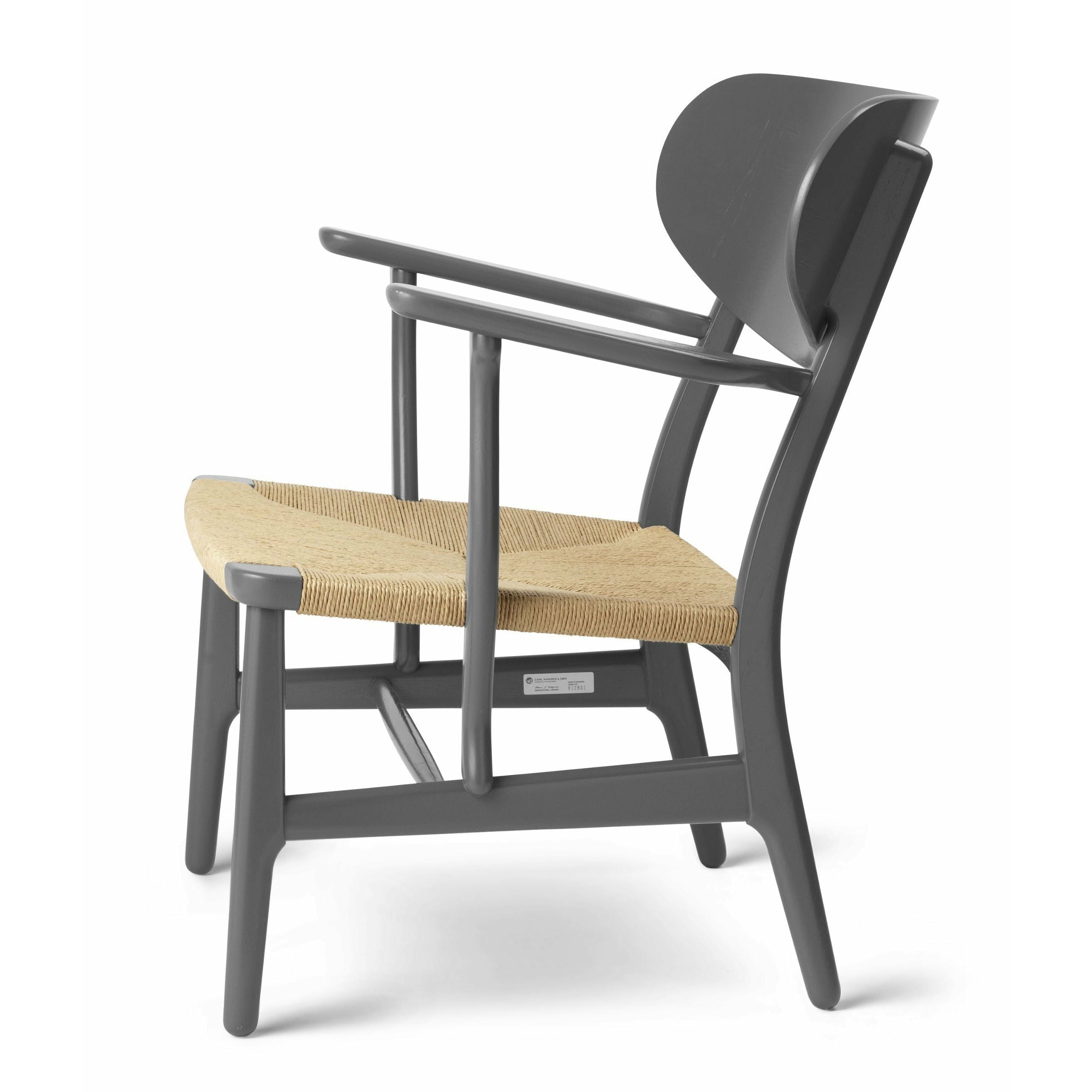 Carl Hansen CH22 Lounge stol eg, skiferbrun/naturlig kurv