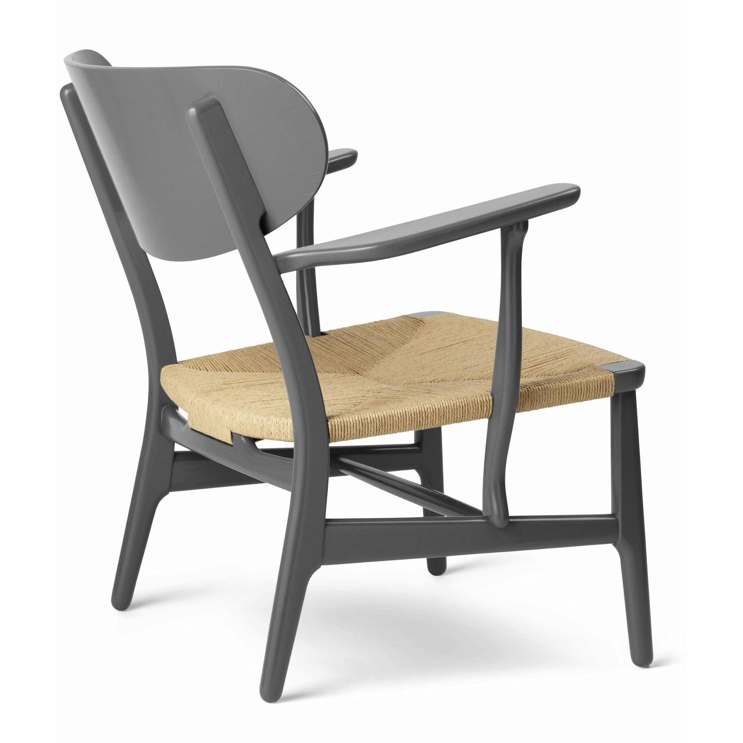 Carl Hansen CH22 Lounge stol eg, skiferbrun/naturlig kurv