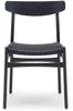 Carl Hansen CH23 stol, sort eg/sort papirledning