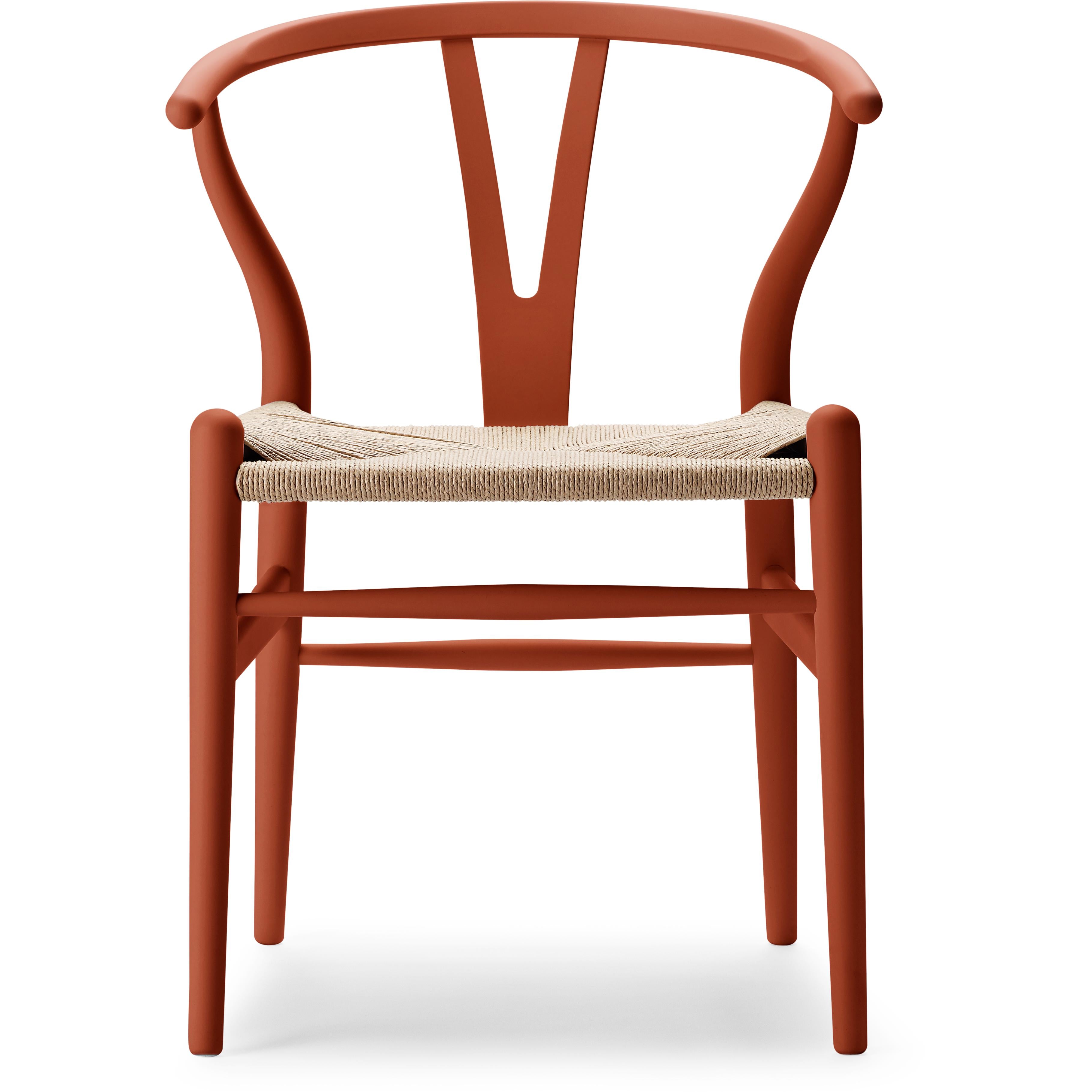 [product_category]-Carl Hansen Ch24 Wishbone Chair Beech Special Edition, Natural Cord/Soft Terracotta-Carl Hansen-5715230006023-CH24-010-M-S3560-Y70R-FSC-70-CAR-1