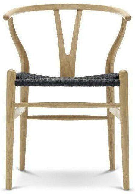 [product_category]-Carl Hansen Ch24 Wishbone Chair Black Paper Cord, Lacquered Oak-Carl Hansen-CH24-black-oaklacquered-CAR-1