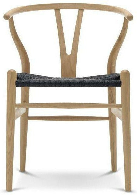 [product_category]-Carl Hansen Ch24 Wishbone Chair Black Paper Cord, Soaped Oak-Carl Hansen-CH24-black-oaksoaped-CAR-1