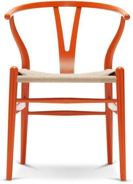 [product_category]-Carl Hansen Ch24 Y Chair Chair Natural Paper Cord, Beech/Orange Red-Carl Hansen-5714413731738-CH24-natual-beechorangered-CAR-1