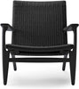  Ch25 Lounge Chair Colored Oak/Black Paper Cord
