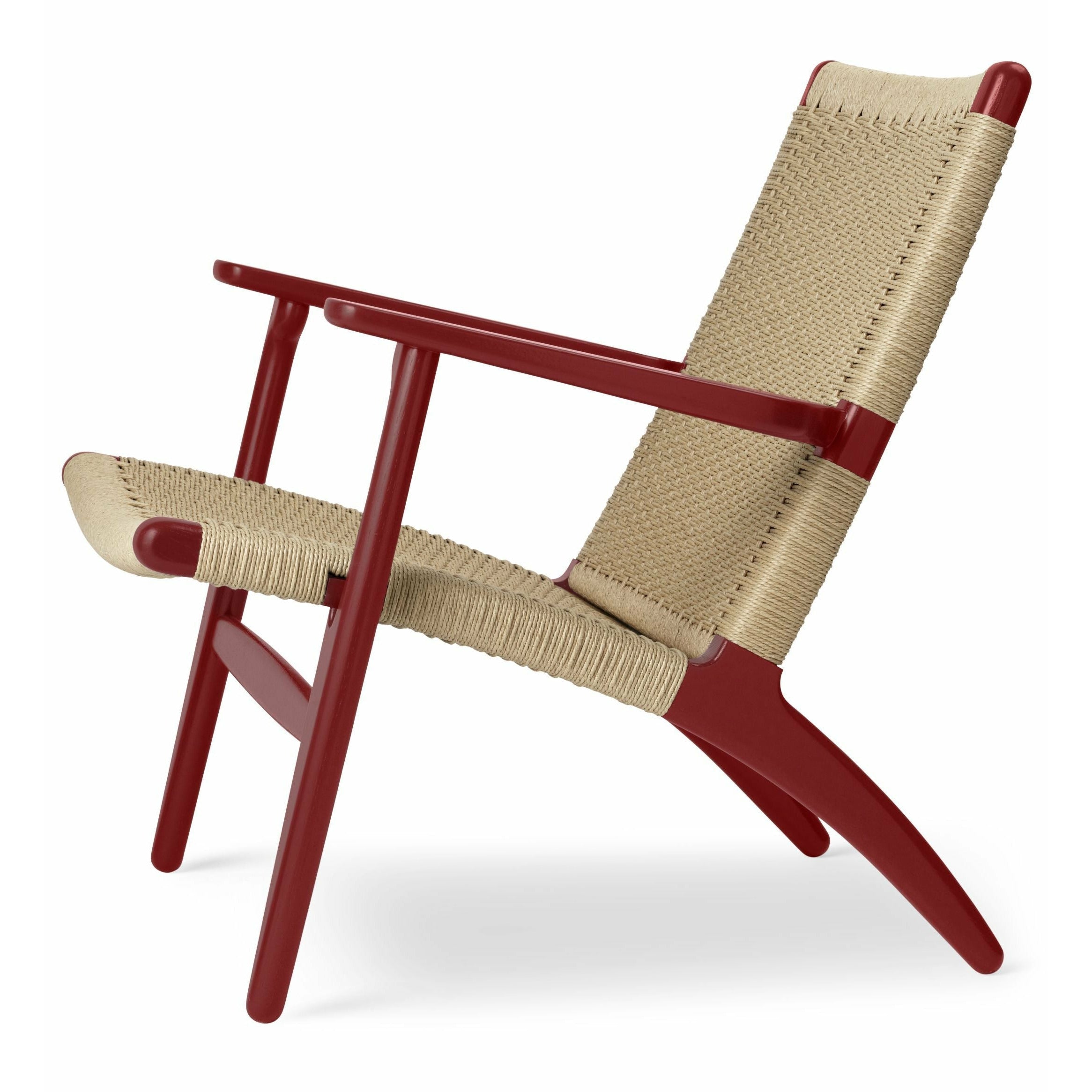 Carl Hansen Ch25 Lounge Chair Oak, Falu Red/Natural Cord
