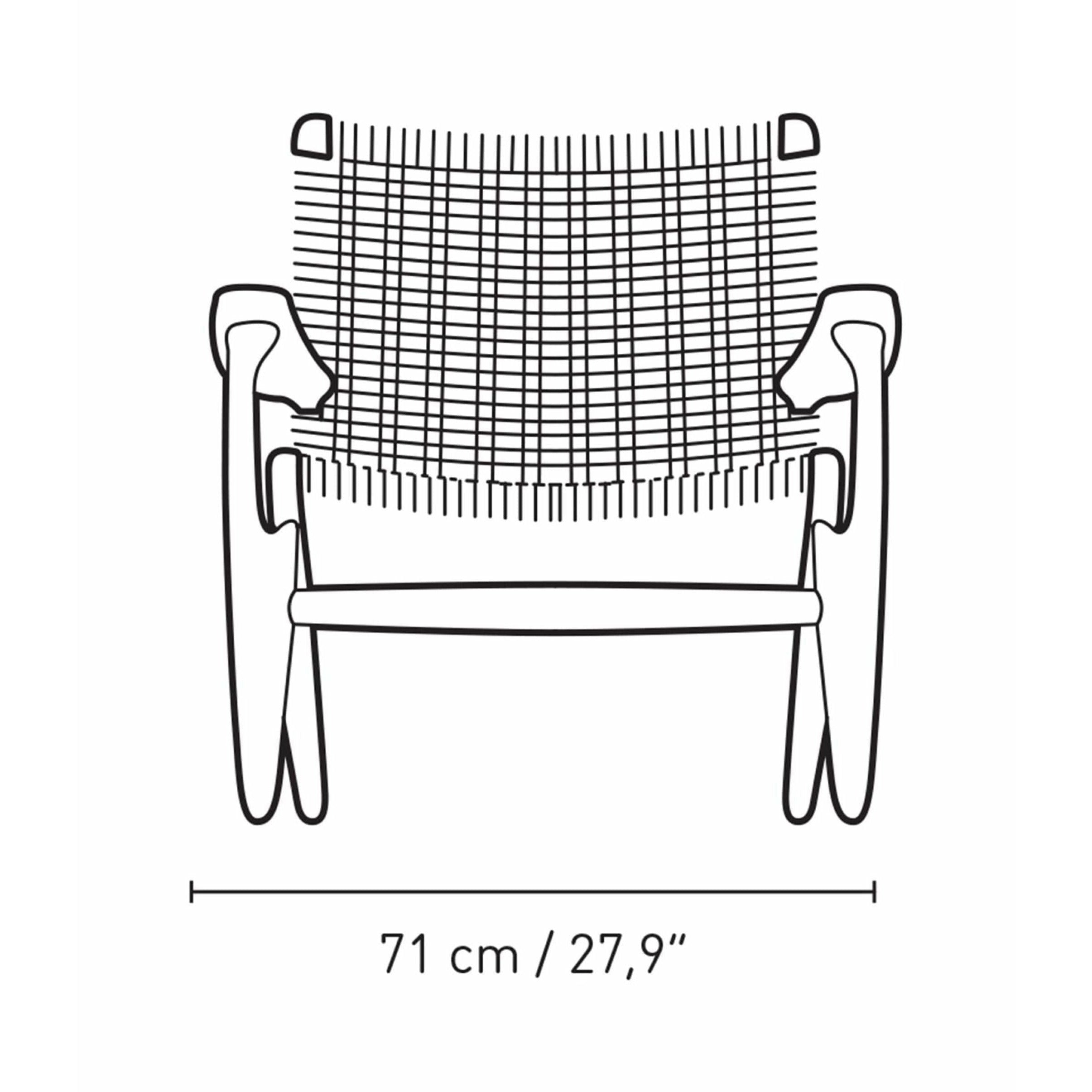 Carl Hansen Ch25 Lounge Chair Oak, Falu Red/Natural Cord
