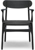 Carl Hansen CH26 -stol, farvet eg/sort papirledning