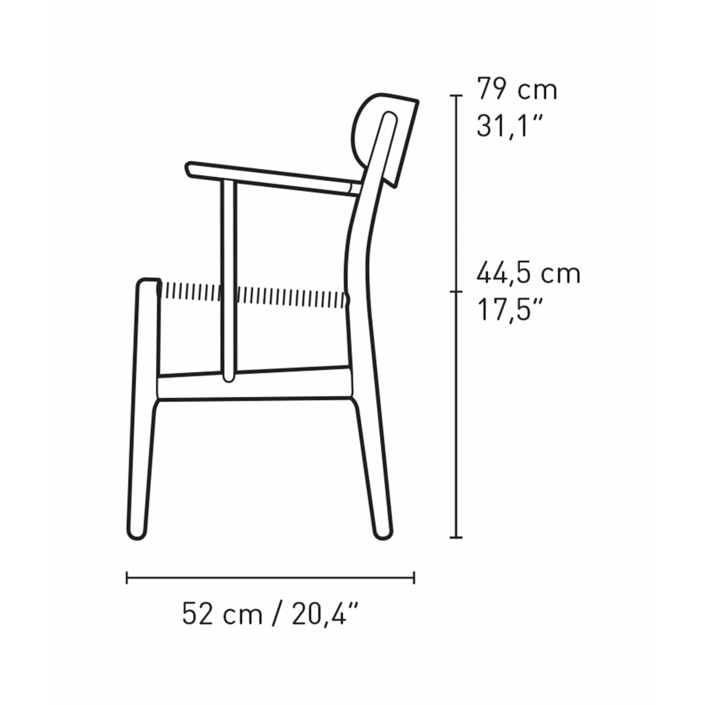 Carl Hansen Ch26 Chair Oak, Slate Brown/Natural Wicker