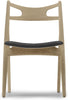 Carl Hansen CH29 P Sawbuck stol, soaped eg/sort læder
