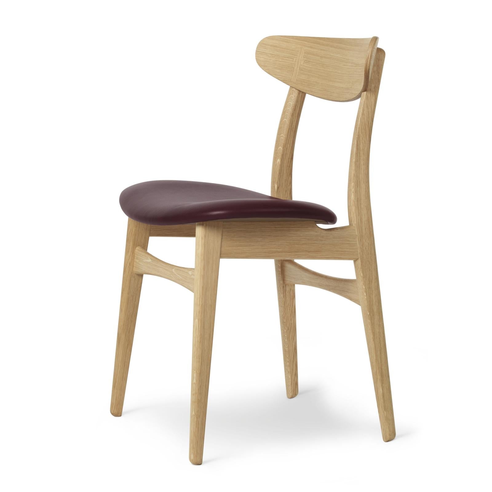 [product_category]-Carl Hansen Ch30p Chair, Oiled Oak, Burgundy Leather-Carl Hansen-CH30P-oiledoak-sif93-CAR-2