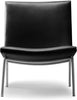  Ch401 Kastrup Lounge Chair Stainless Steel/Black Leather Thor 301