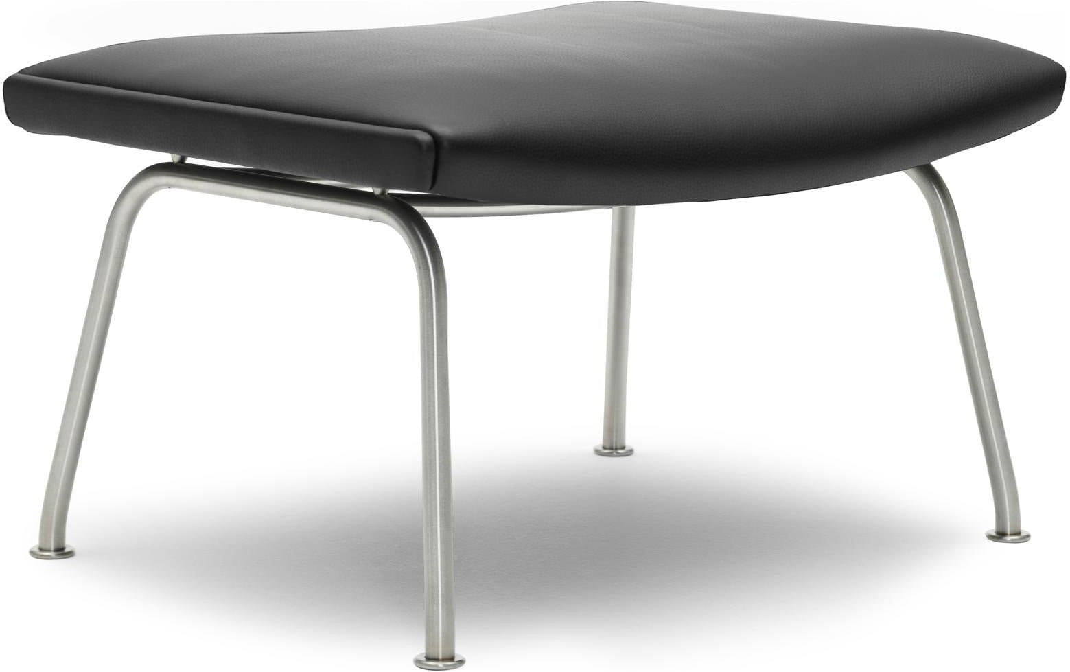 [product_category]-Carl Hansen Ch446 Footstool, Black Leather-Carl Hansen-CH446-thor301-stainlesssteal-CAR-1
