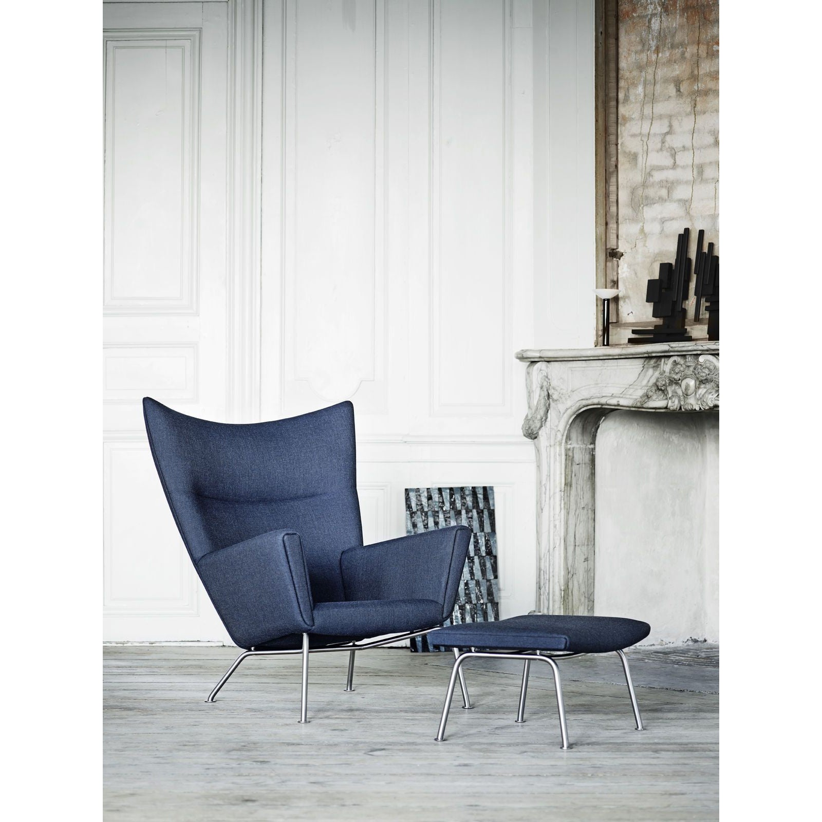 [product_category]-Carl Hansen Ch446 Footstool, Black Leather-Carl Hansen-CH446-thor301-stainlesssteal-CAR-3
