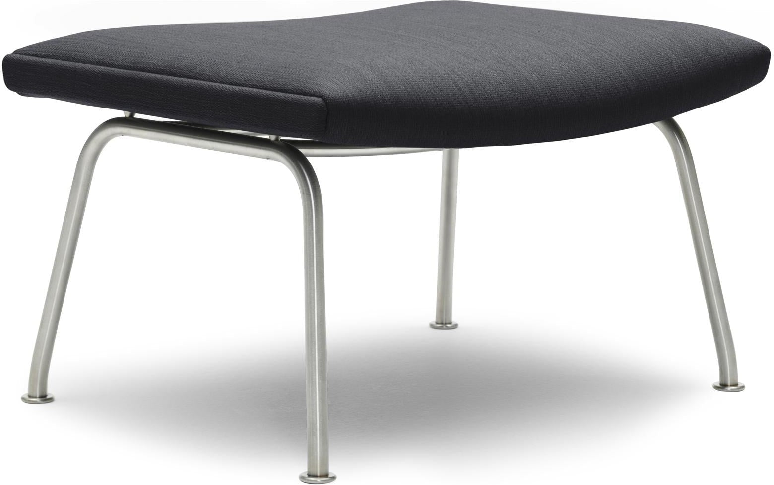 [product_category]-Carl Hansen Ch446 Footstool, Dark Gray Fabric-Carl Hansen-CH446-fiord191-stainlesssteal-CAR-1