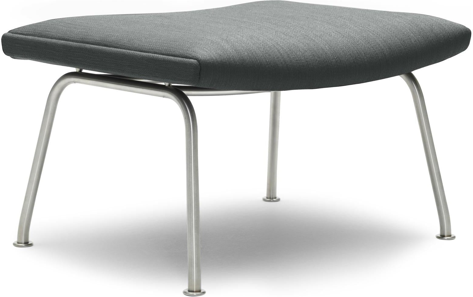 [product_category]-Carl Hansen Ch446 Footstool, Gray Fabric-Carl Hansen-CH446-fiord151-stainlesssteal-CAR-1