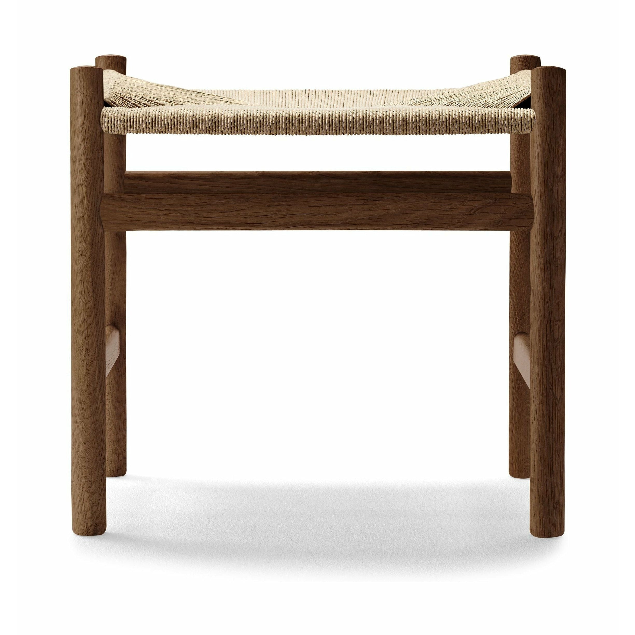 [product_category]-Carl Hansen Ch53 Footstool Oak Smoke Colored Oil 43 Cm, Natural Cord-Carl Hansen-CH53-oak-smokedoil-papercord-natural-43-CAR-1