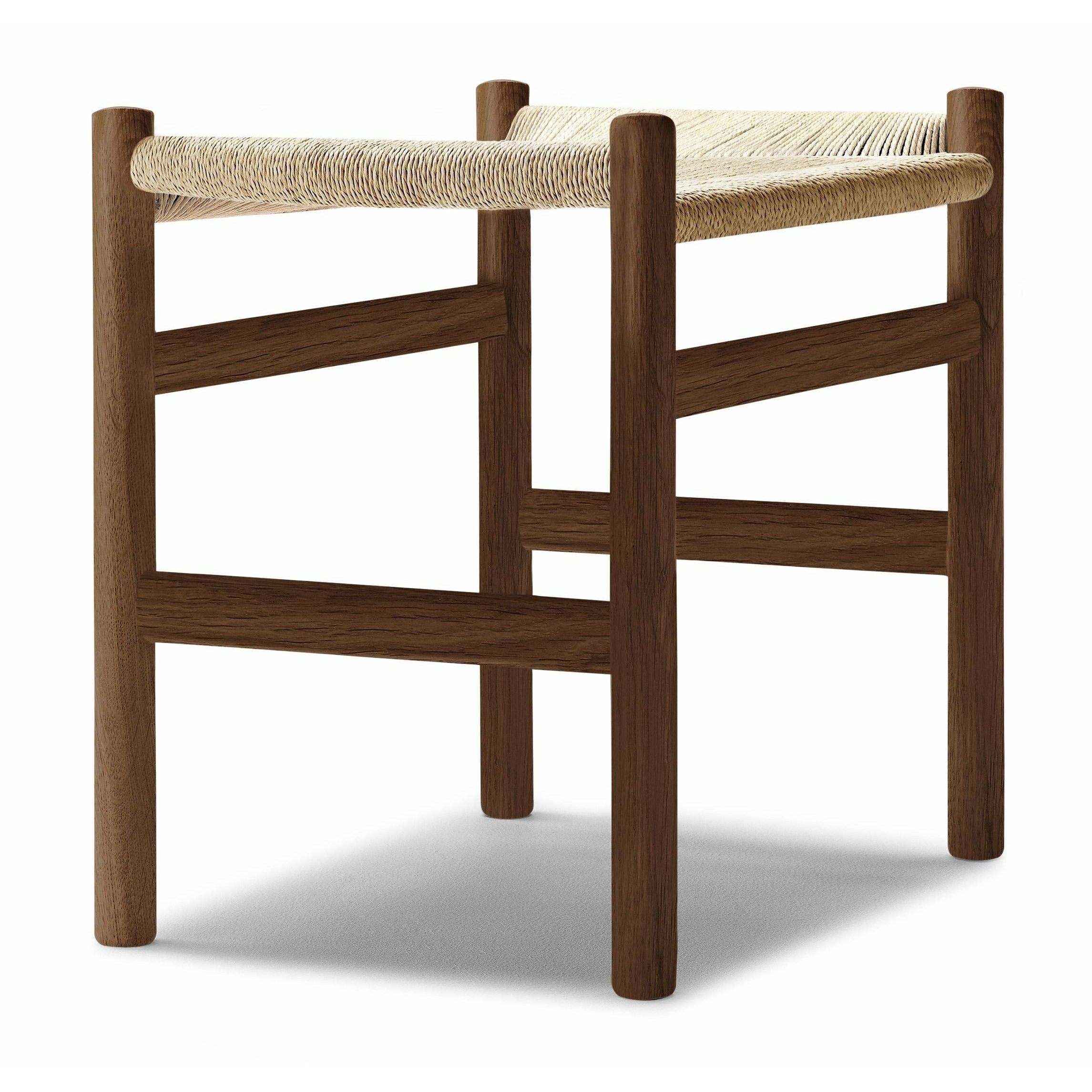 [product_category]-Carl Hansen Ch53 Footstool Oak Smoke Colored Oil 43 Cm, Natural Cord-Carl Hansen-CH53-oak-smokedoil-papercord-natural-43-CAR-2