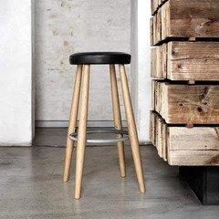 [product_category]-Carl Hansen Ch56 Bar Stool, Soaped Oak/Orange Leather-Carl Hansen-5714413525054-ch56-orange-soapedaok-CAR-2