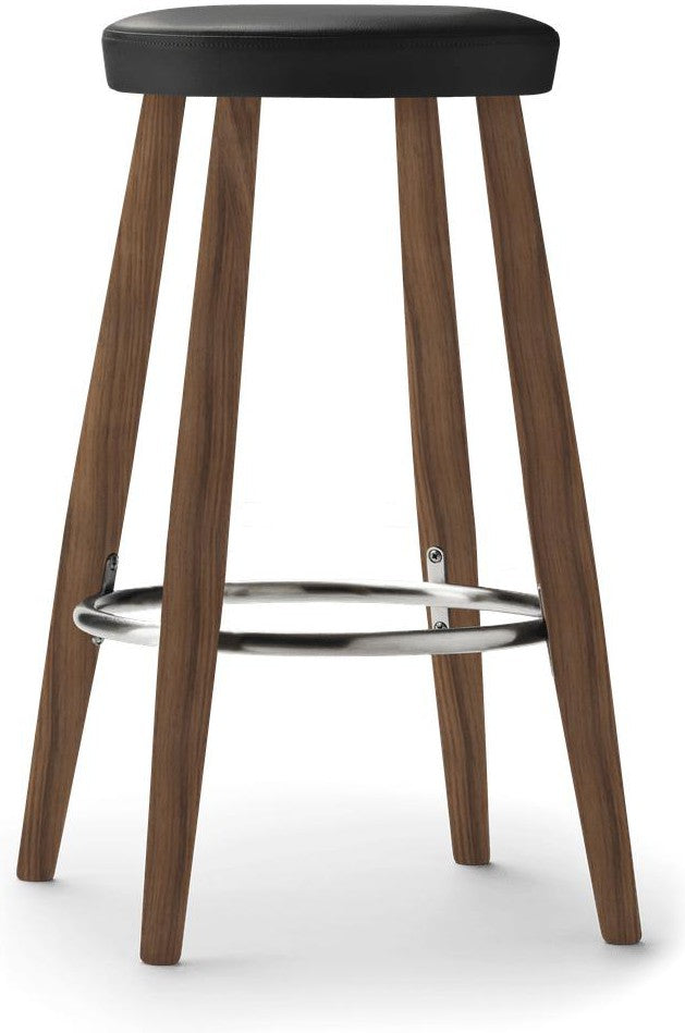 [product_category]-Carl Hansen Ch58 Bar Stool, Oiled Walnut/Black Leather-Carl Hansen-5714413382596-CH58-060-102-HR-THOR301-CAR-1