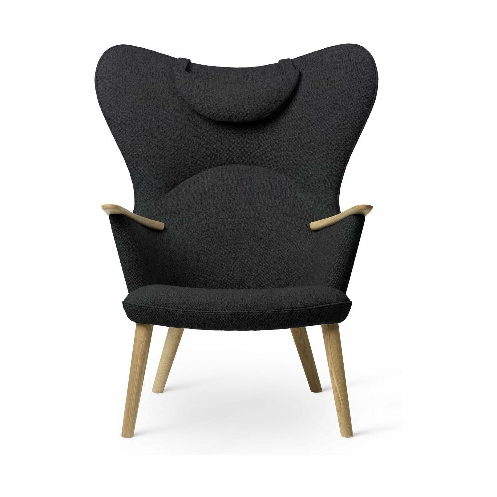 [product_category]-Carl Hansen Ch78 Mama Bear Lounge Chair, Oak Oil/Black Fiord 0191-Carl Hansen-CH7866-CAR-1
