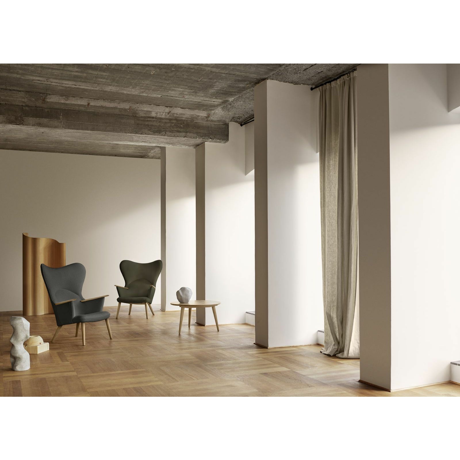 [product_category]-Carl Hansen Ch78 Mama Bear Lounge Chair, Oak Oil/Green Fiord 0961-Carl Hansen-5714413715615-CH7882-CAR-3