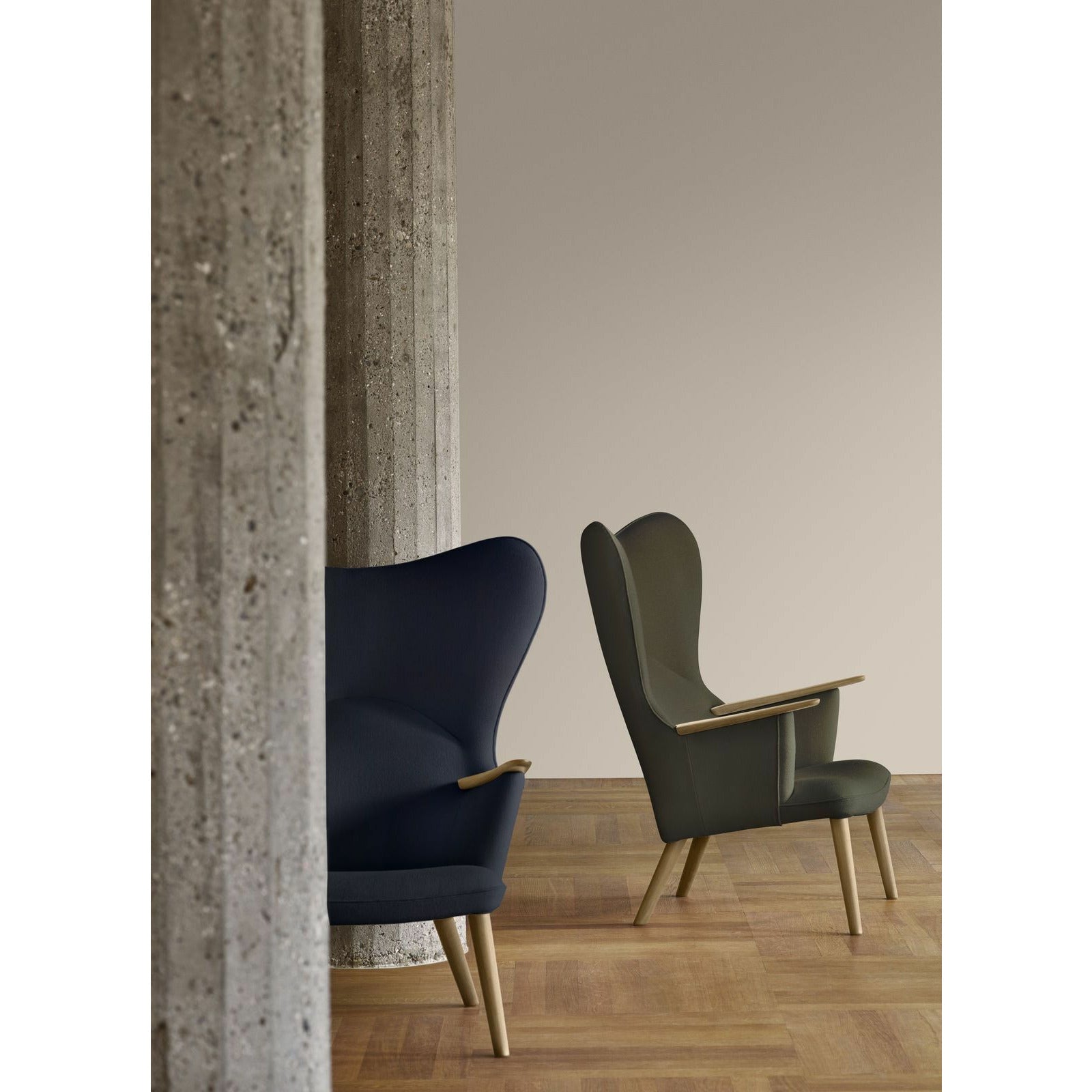 [product_category]-Carl Hansen Ch78 Mama Bear Lounge Chair, Oak Oil/Green Fiord 0961-Carl Hansen-5714413715615-CH7882-CAR-4