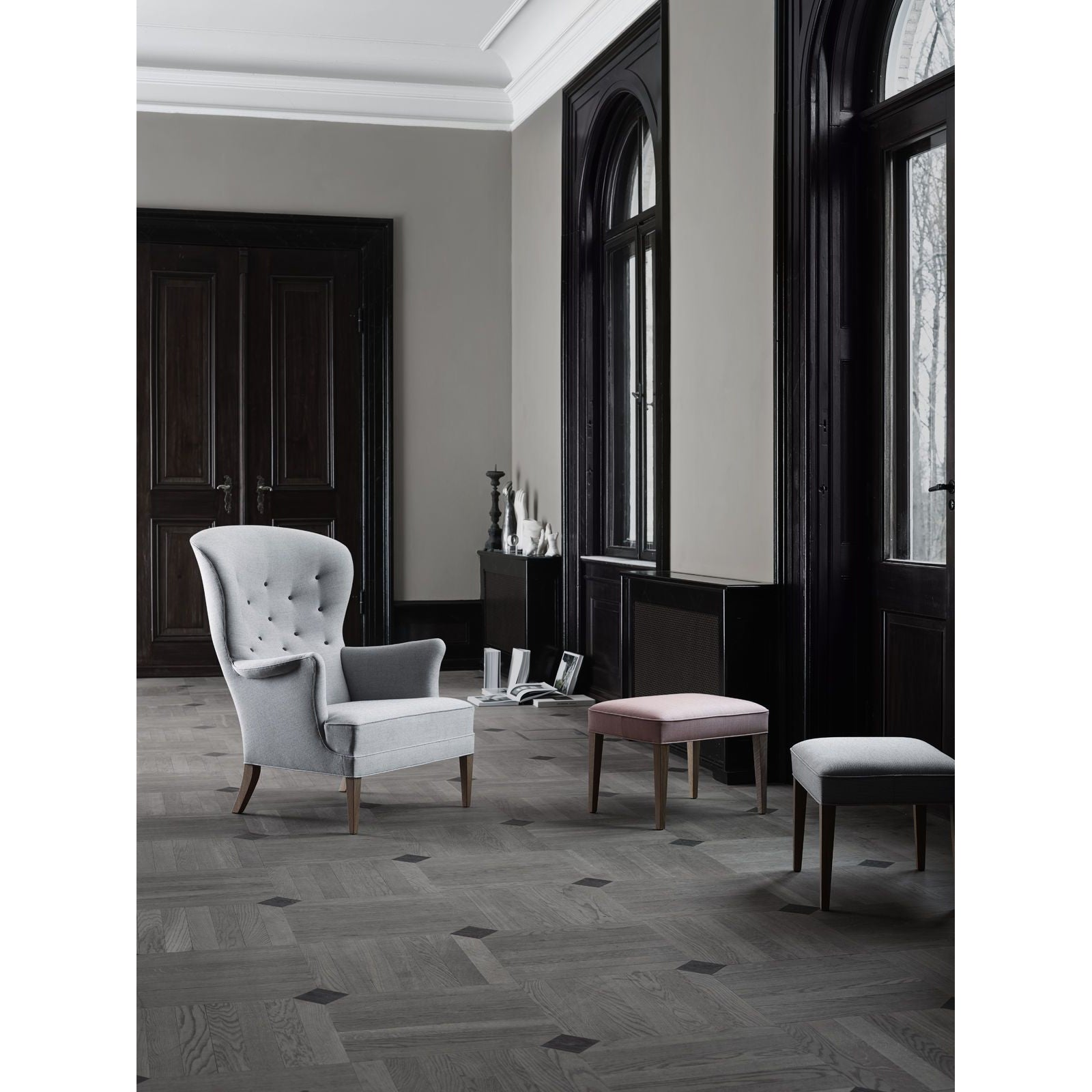[product_category]-Carl Hansen Fh419 Heritage Chair, Black Oak/Dark Gray Fabric-Carl Hansen-CHFH419-fiord191-blackoak-CAR-3
