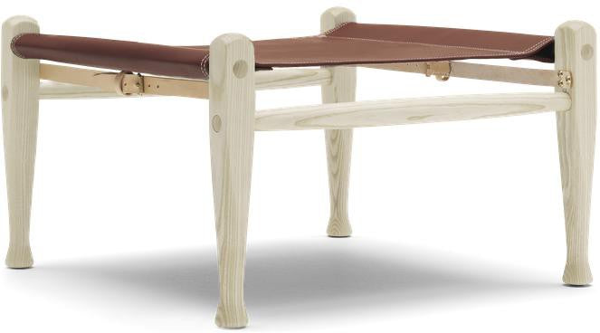 [product_category]-Carl Hansen Kk97170 Safari Footstool, Oiled Ash/Brown Leather-Carl Hansen-kk97170-brown-oiledash-CAR-1