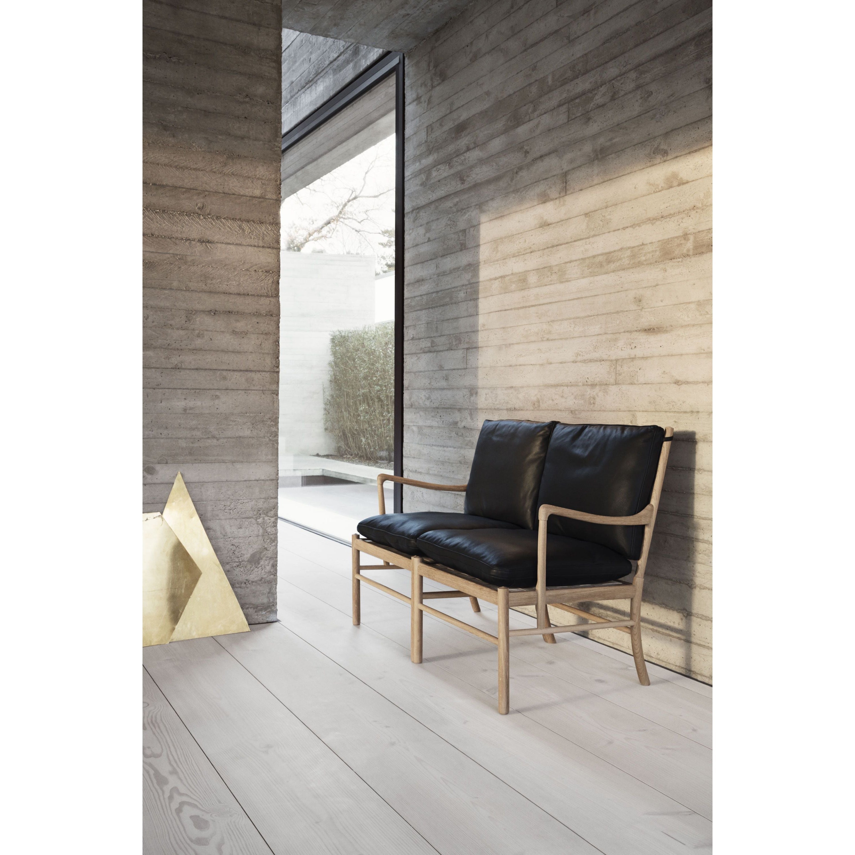 [product_category]-Carl Hansen Ow149 2 Colonial Sofa, Oiled Walnut/Light Brown Leather-Carl Hansen-ow149-2-sif95-oiledwalnut-CAR-2