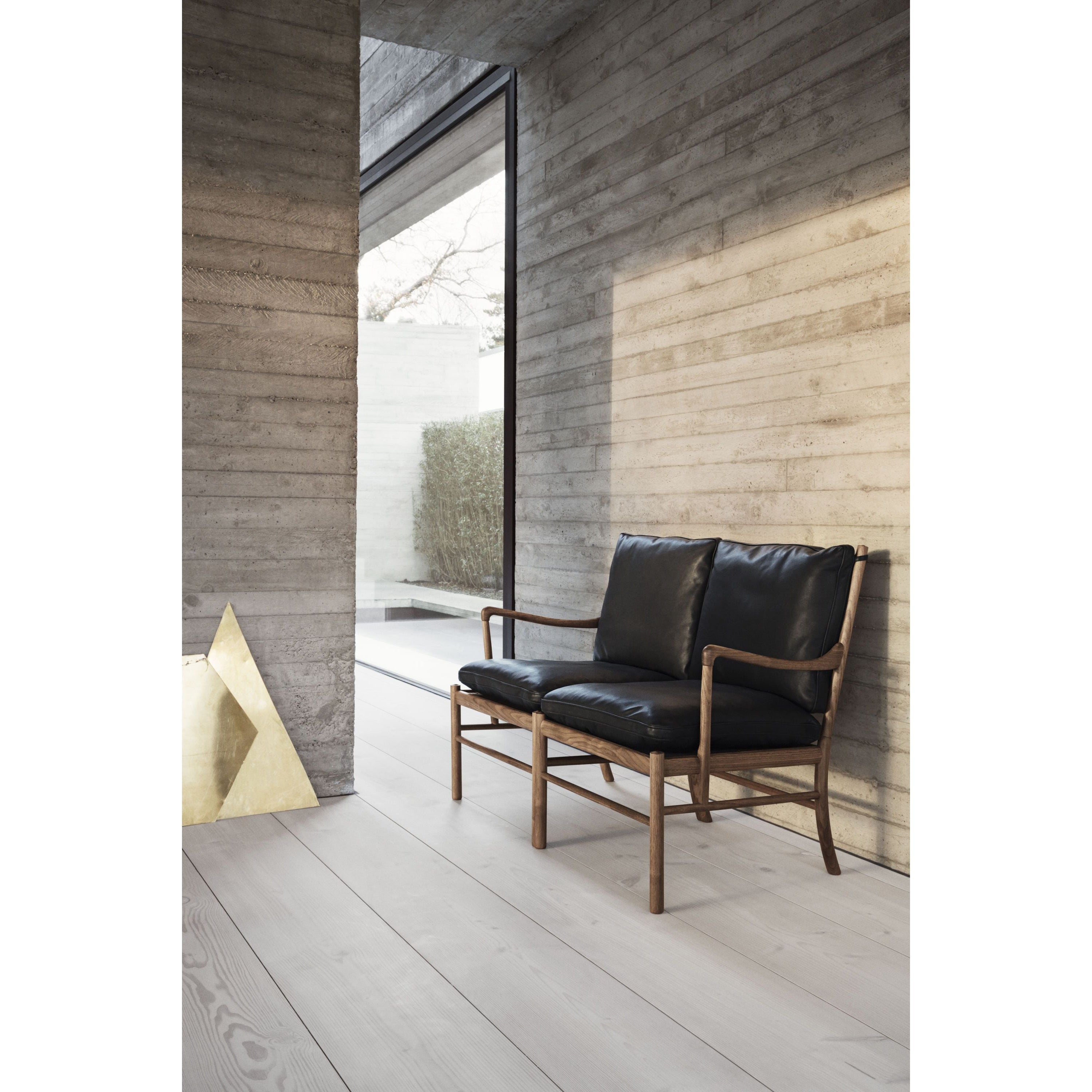 [product_category]-Carl Hansen Ow149 2 Colonial Sofa, Oiled Walnut/Light Brown Leather-Carl Hansen-ow149-2-sif95-oiledwalnut-CAR-3