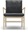  Ow149 Colonial Chair White Oil Oak/Black Leather