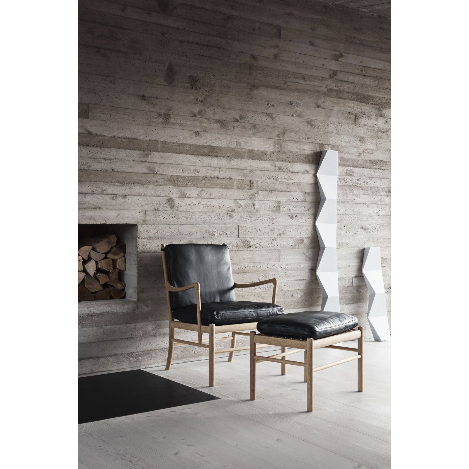 [product_category]-Carl Hansen Ow149 F Colonial Footstool, Soaped Oak/Brown Leather-Carl Hansen-CHOW149F-sif95-soapedoak-CAR-3