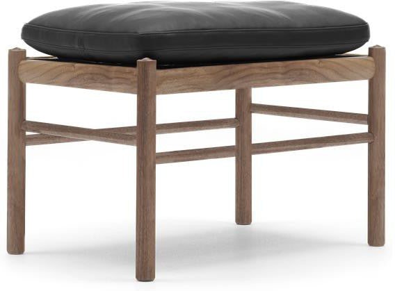 [product_category]-Carl Hansen Ow149 F Footstool For Colonial Chair, Oiled Walnut/Black Leather-Carl Hansen-ow149f-thor301-oiledwalnut-CAR-1