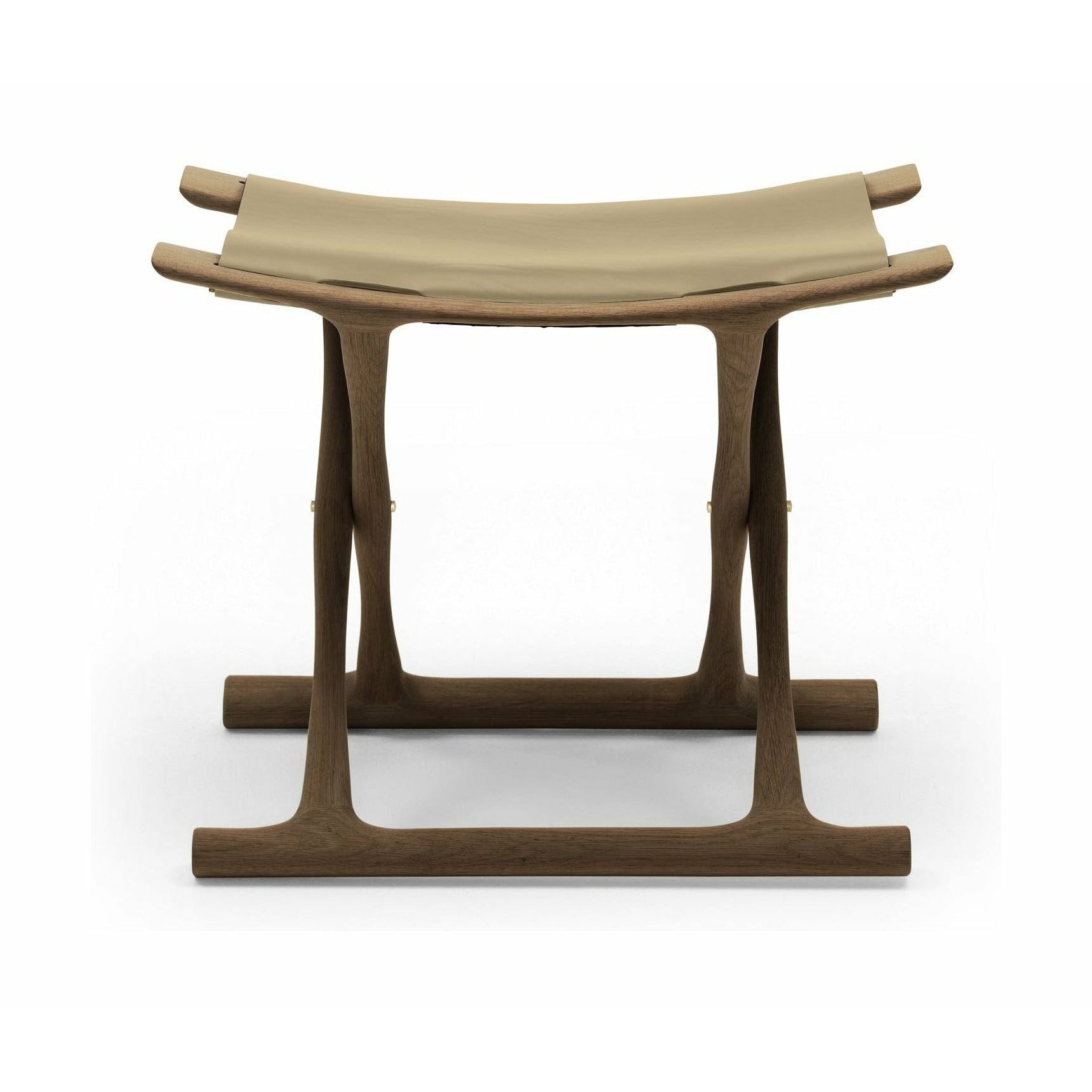 [product_category]-Carl Hansen Ow2000 Egyptian Stool, Oak Smoke Oiled/Natural Leather-Carl Hansen-OW2000-oak-smokedoil-saddleleather-natural-CAR-1
