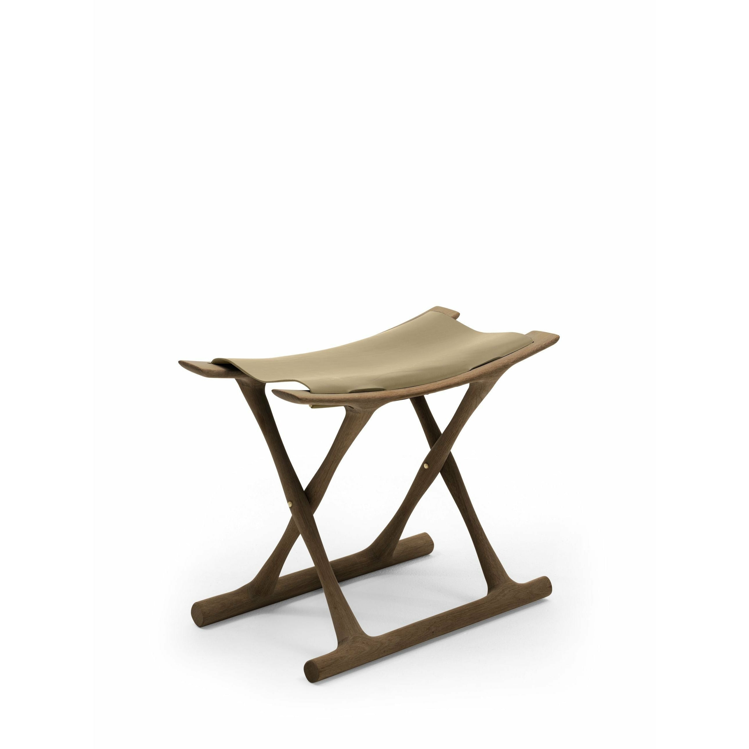 [product_category]-Carl Hansen Ow2000 Egyptian Stool, Oak Smoke Oiled/Natural Leather-Carl Hansen-OW2000-oak-smokedoil-saddleleather-natural-CAR-2