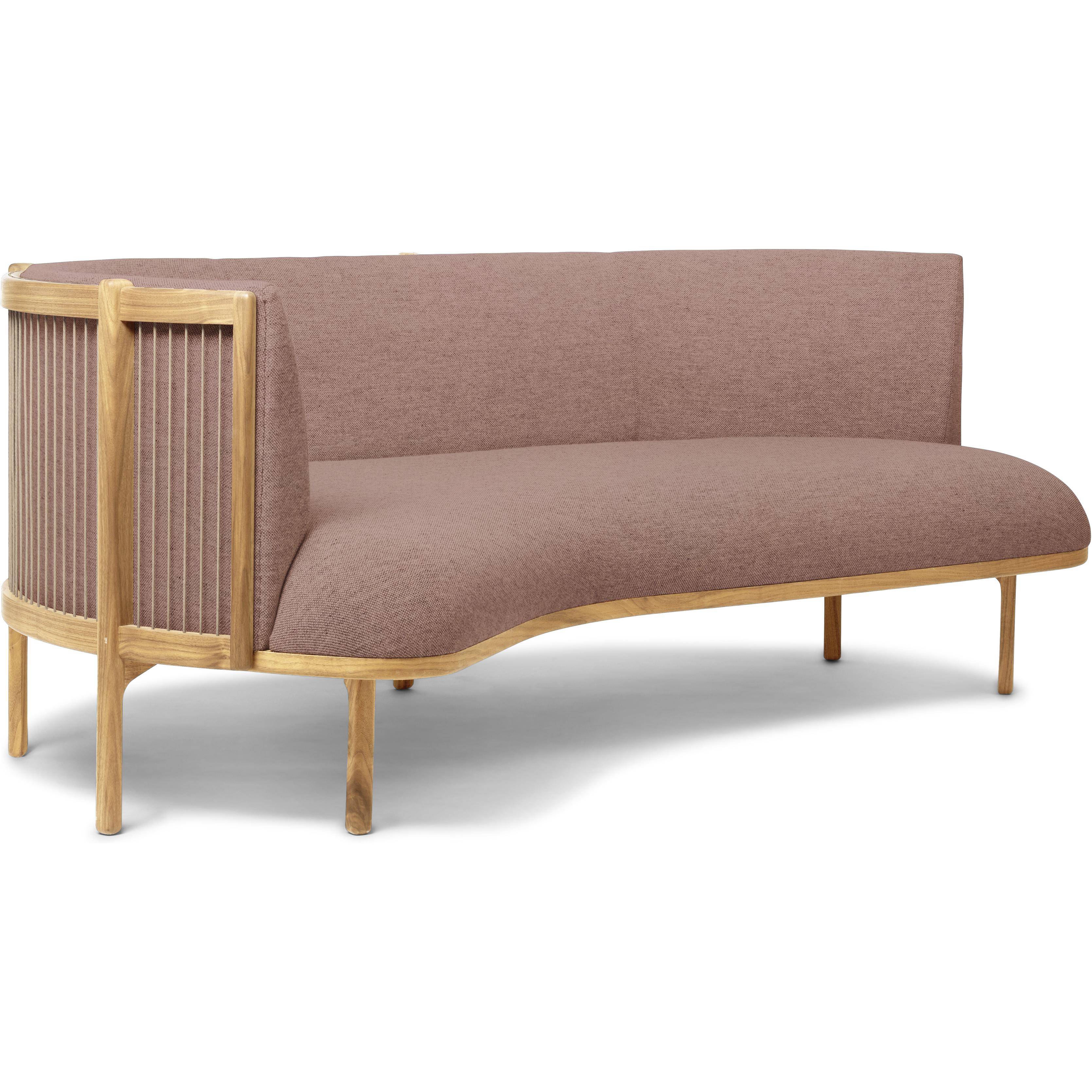[product_category]-Carl Hansen Rf1903 L Sidevays Sofa 3 Seeater Left Oak Oak Oil/Fiord Fabric, Pink/Natural Brown-Carl Hansen-RF1903-L-oak-oil-Fiord-551-CAR-1