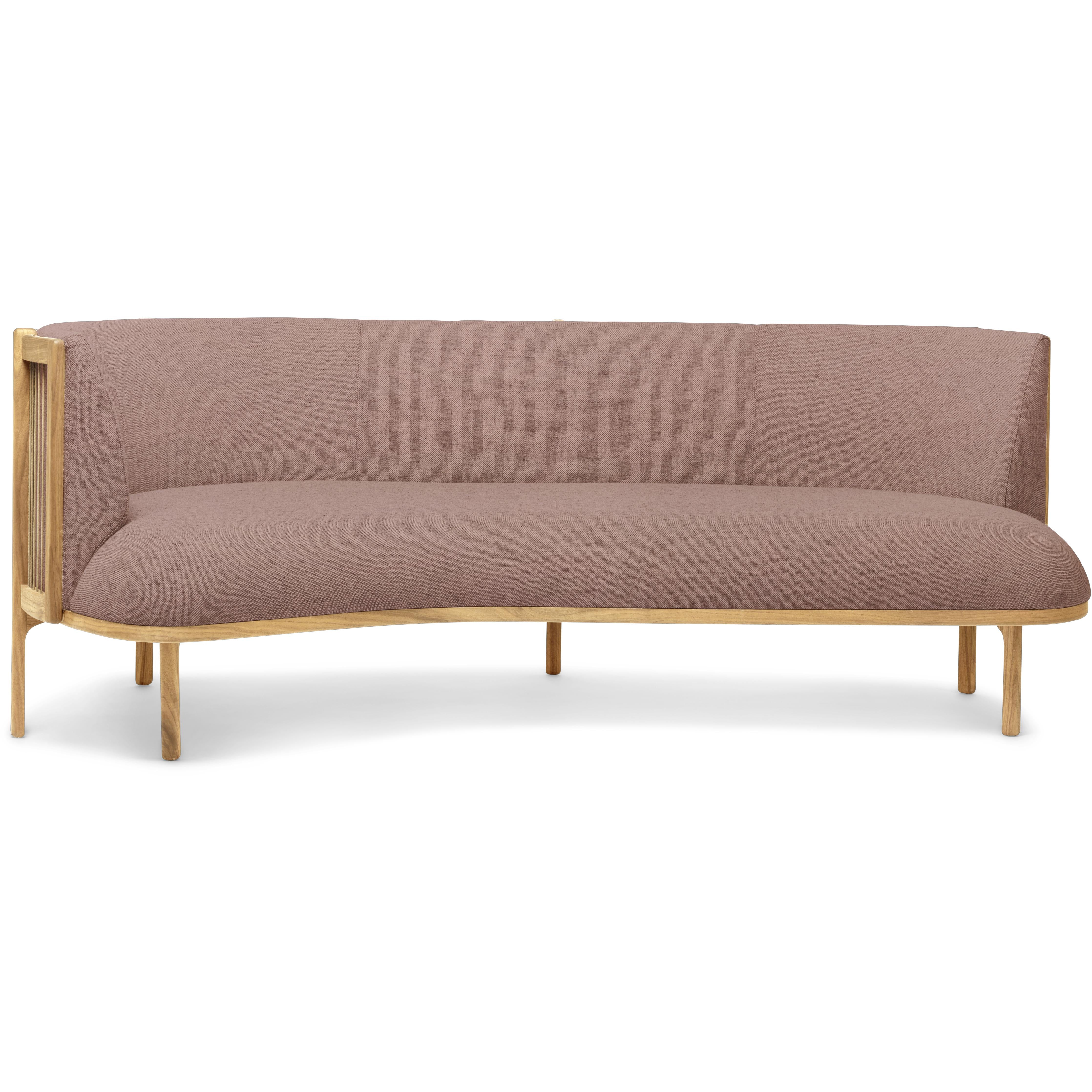 [product_category]-Carl Hansen Rf1903 L Sidevays Sofa 3 Seeater Left Oak Oak Oil/Fiord Fabric, Pink/Natural Brown-Carl Hansen-RF1903-L-oak-oil-Fiord-551-CAR-2