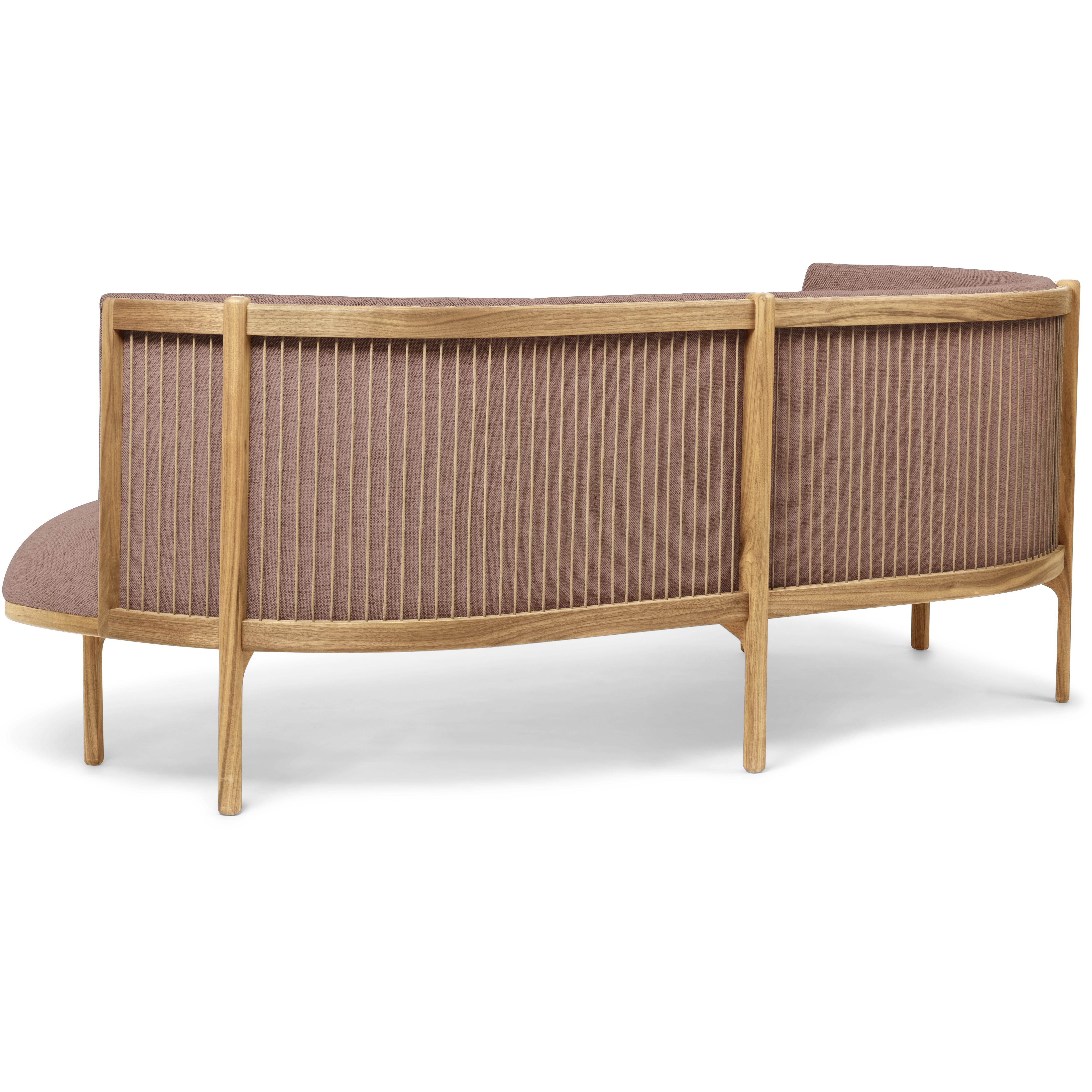 [product_category]-Carl Hansen Rf1903 L Sidevays Sofa 3 Seeater Left Oak Oak Oil/Fiord Fabric, Pink/Natural Brown-Carl Hansen-RF1903-L-oak-oil-Fiord-551-CAR-3