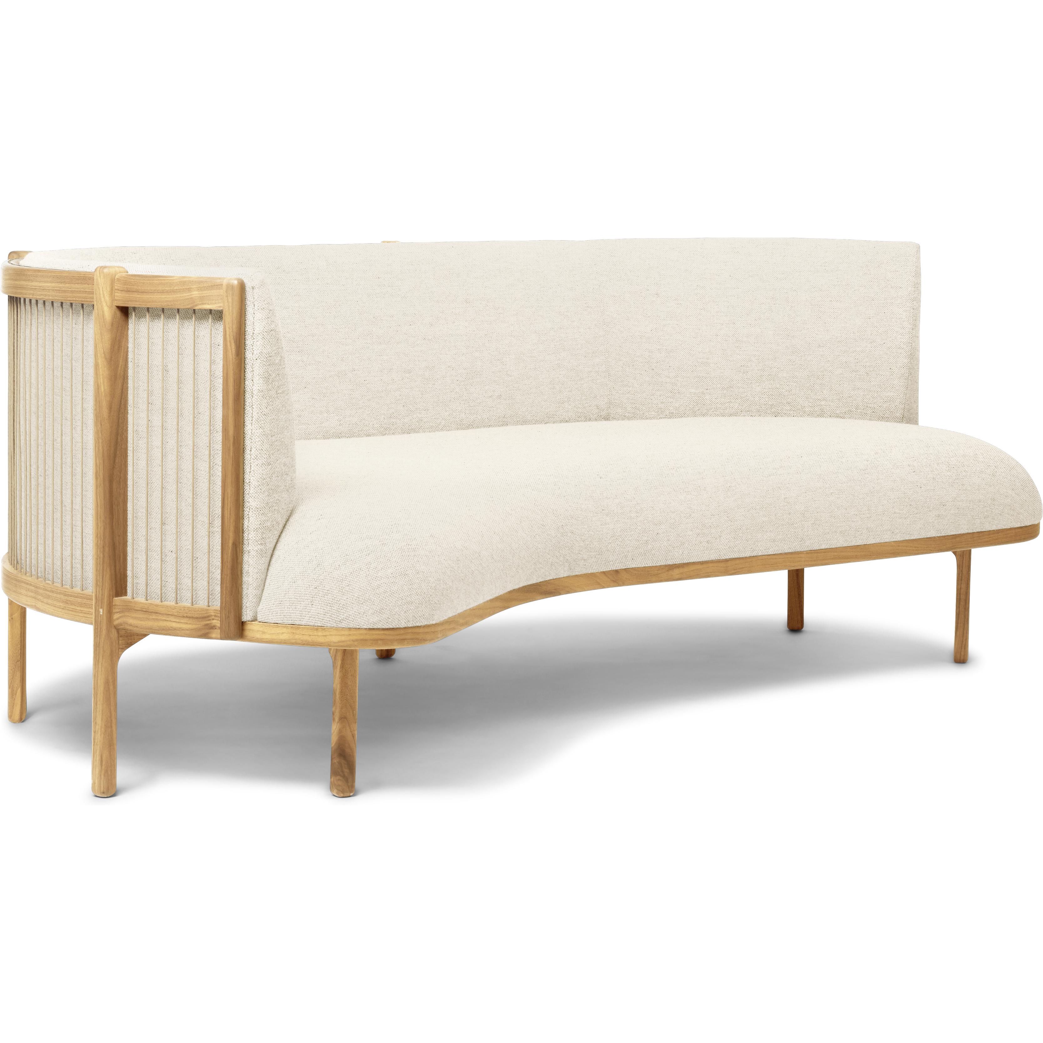 [product_category]-Carl Hansen Rf1903 L Sideways Sofa 3 Seater Left Oak Oil/Hallingdal 100 Fabric, White/Natural Brown-Carl Hansen-RF1903-L-oak-oil-hallingdal65-100-CAR-1