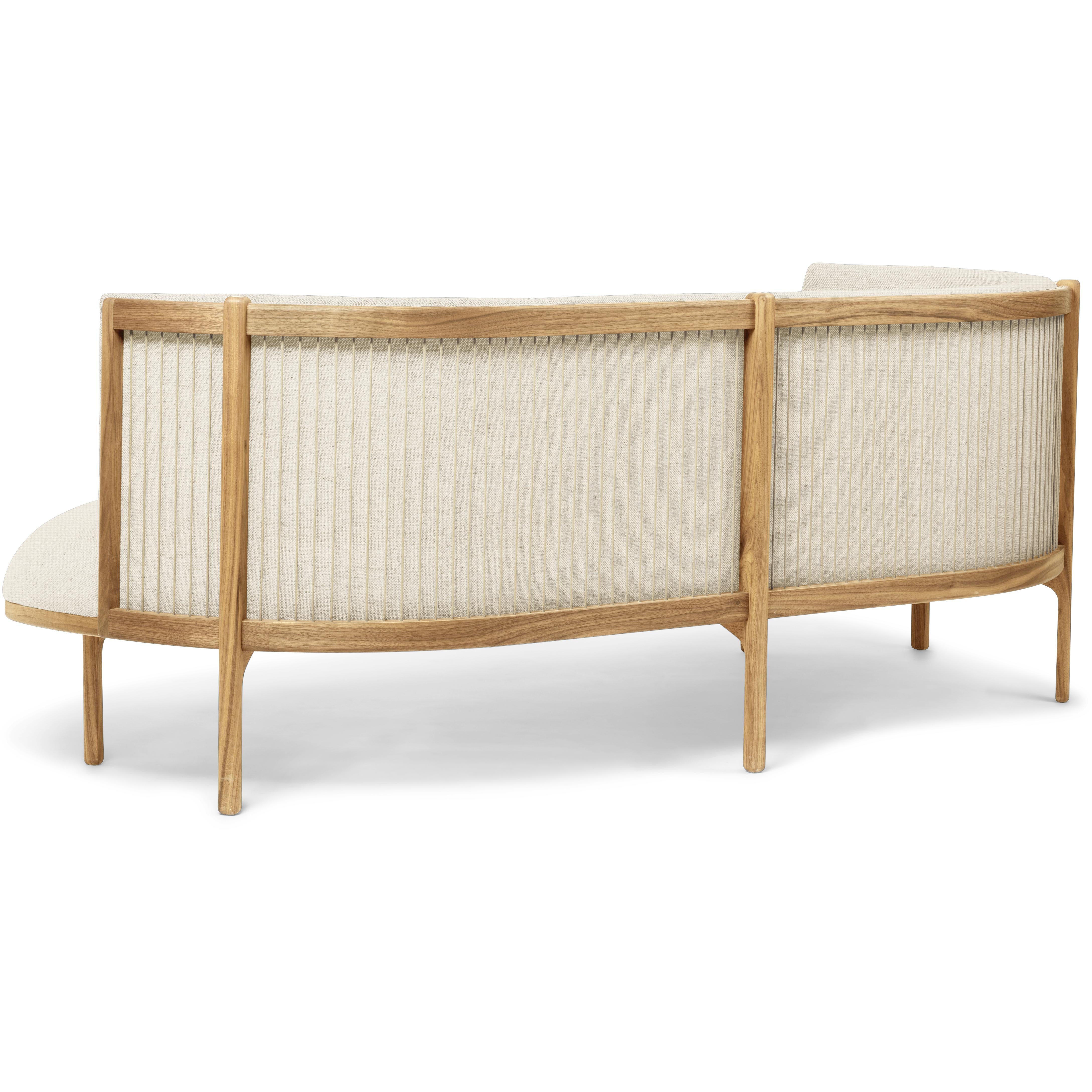 [product_category]-Carl Hansen Rf1903 L Sideways Sofa 3 Seater Left Oak Oil/Hallingdal 100 Fabric, White/Natural Brown-Carl Hansen-RF1903-L-oak-oil-hallingdal65-100-CAR-3