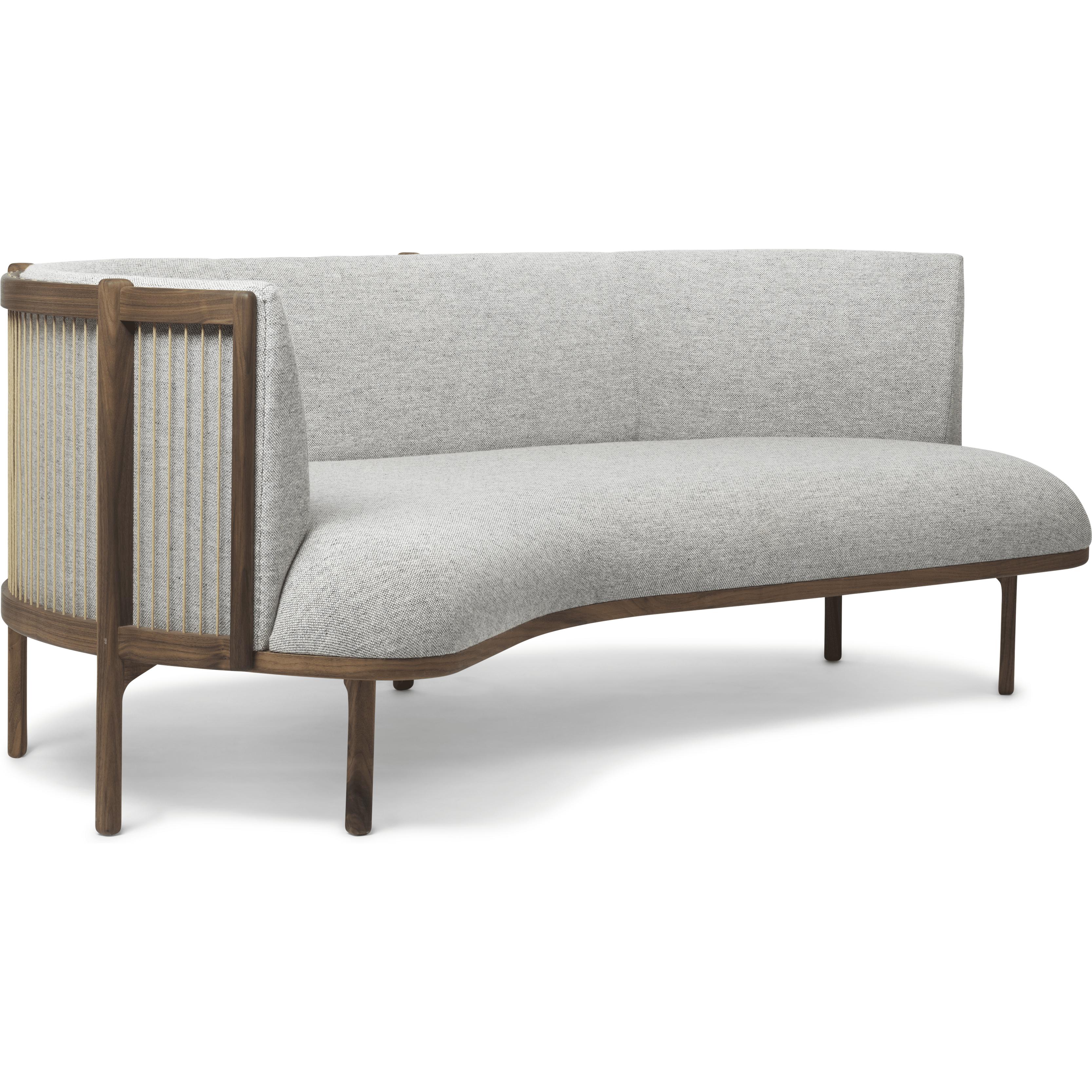 [product_category]-Carl Hansen Rf1903 L Sideways Sofa 3 Seater Left Walnut Oil/Hallingdal 116 Fabic, Grey/Natural Brown-Carl Hansen-RF1903-L-walnut-oil-hallingdal65-116-CAR-1