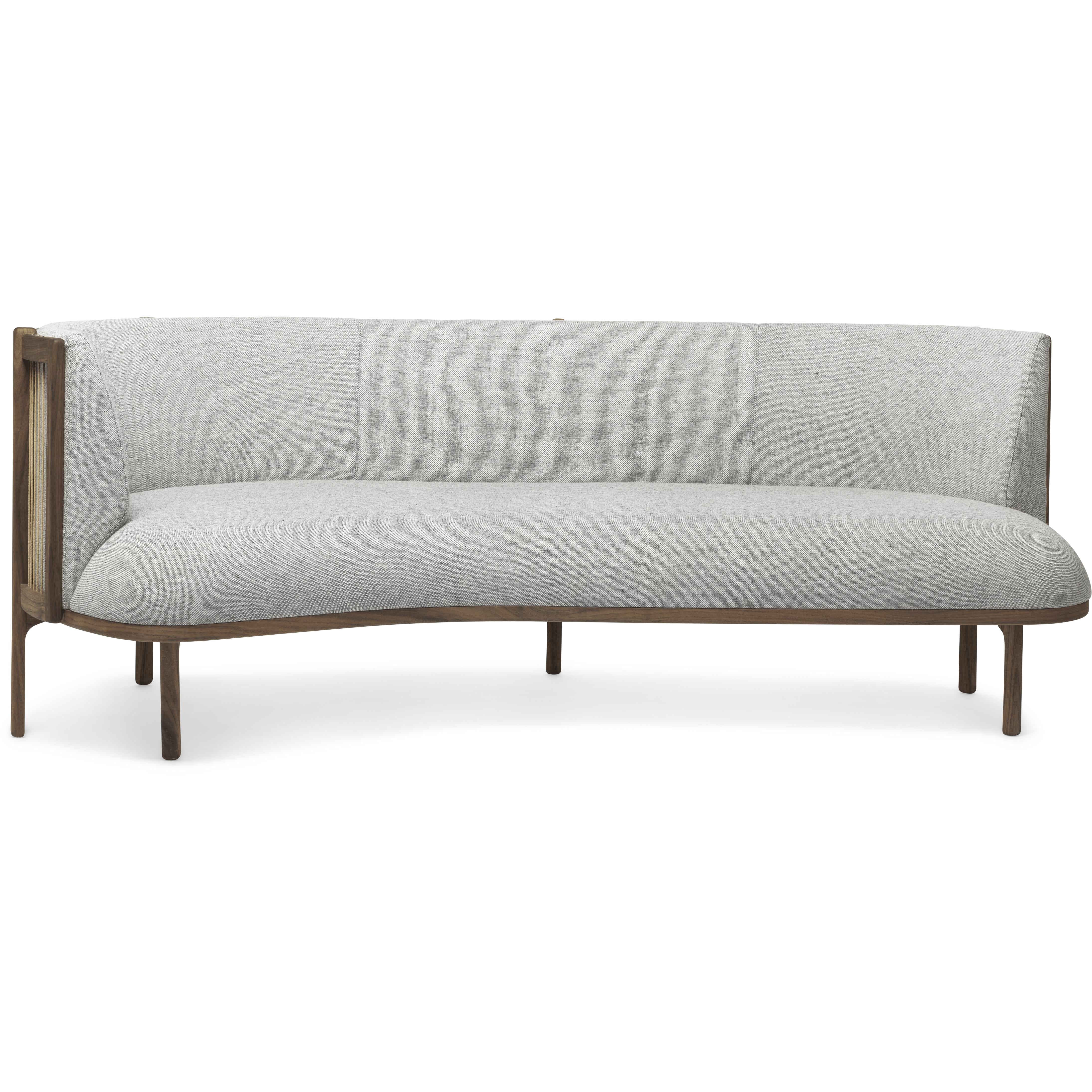 [product_category]-Carl Hansen Rf1903 L Sideways Sofa 3 Seater Left Walnut Oil/Hallingdal 116 Fabic, Grey/Natural Brown-Carl Hansen-RF1903-L-walnut-oil-hallingdal65-116-CAR-2