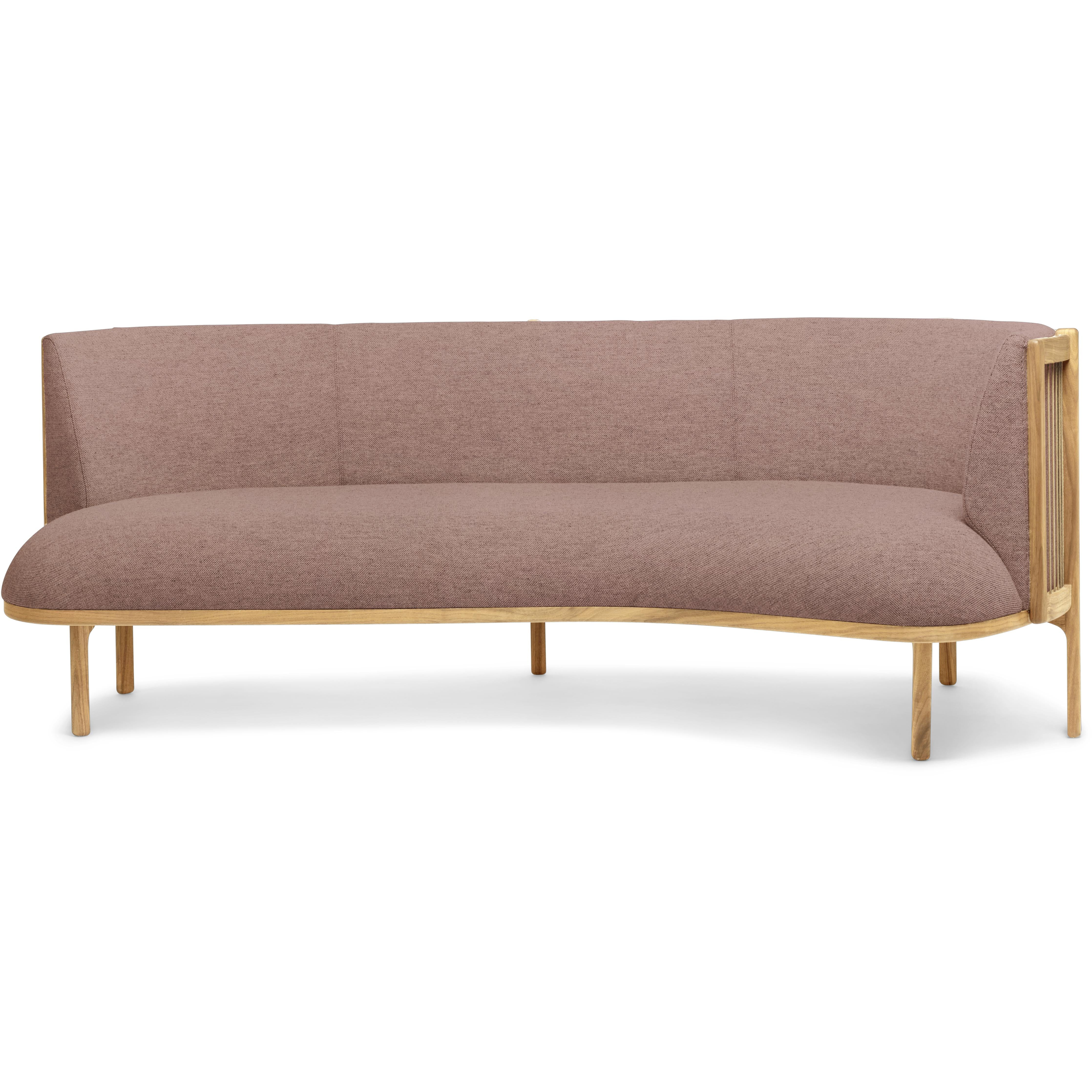 [product_category]-Carl Hansen Rf1903 R Sideways Sofa 3 Seater Right Oak Oil/Fiord Fabric, Pink/Natural Brown-Carl Hansen-RF1903-R-oak-oil-Fiord-551-CAR-2