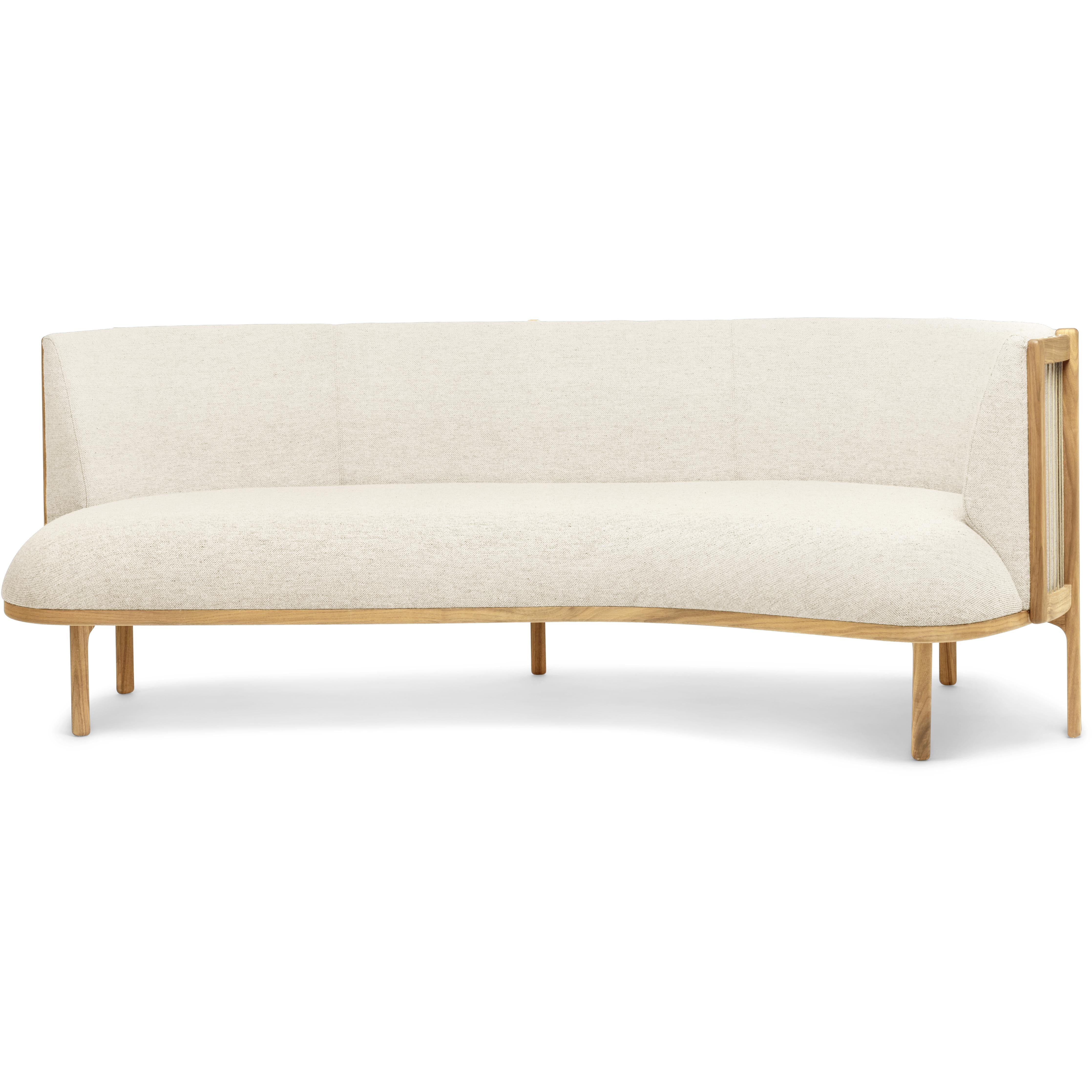 [product_category]-Carl Hansen Rf1903 R Sideways Sofa 3 Seater Right Oak Oil/Hallingdal 100 Fabric, White/Natural Brown-Carl Hansen-RF1903-R-oak-oil-hallingdal65-100-CAR-2