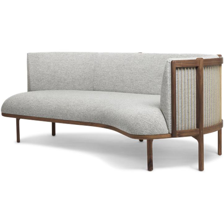 [product_category]-Carl Hansen Rf1903 R Sideways Sofa 3 Seater Right Walnut Oil/Hallingdal 116 Fabic, Gray/Natural Brown-Carl Hansen-RF1903-R-walnut-oil-hallingdal65-116-CAR-1