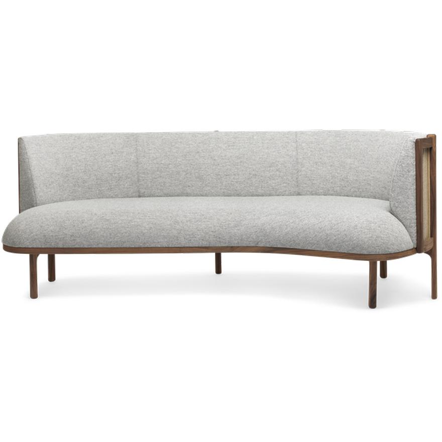 [product_category]-Carl Hansen Rf1903 R Sideways Sofa 3 Seater Right Walnut Oil/Hallingdal 116 Fabic, Gray/Natural Brown-Carl Hansen-RF1903-R-walnut-oil-hallingdal65-116-CAR-2